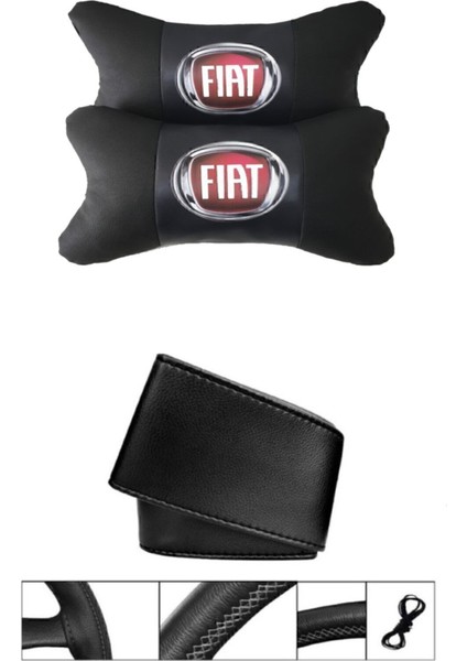 Fiat Fiorino Uyumlu Dikmeli Direksiyon Kılıfı 5d Ortopedik Boyun Yastığı Özel Hediyeli Boncuk
