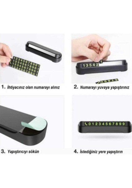 Araba Park Numaratörü Araç Içi Torpido Üstü Açılır Kapanır Neon Telefon Numarası Bırakma Cn