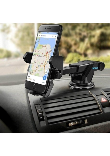 Araba 360 Ultra Ayarlanabilir Araba Telefon Tutucu Ultra Araç Içi Telefon Akrobat Tutucu Beyaz Cam indirimleri