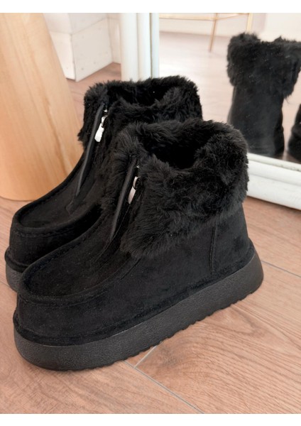 Molira Kadın Içi Tüylü Bot Siyah Süet