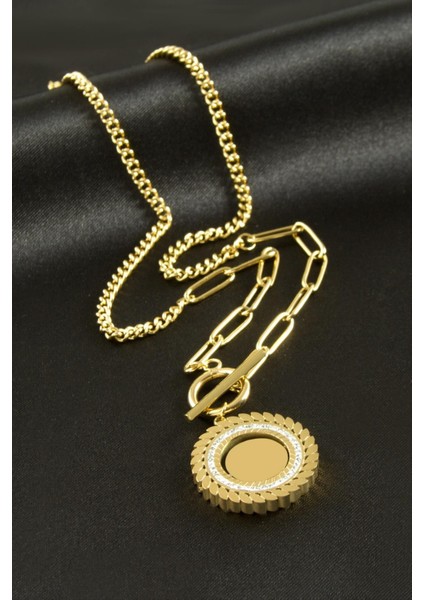 Yuvarlak Lüks Çelik Kolye