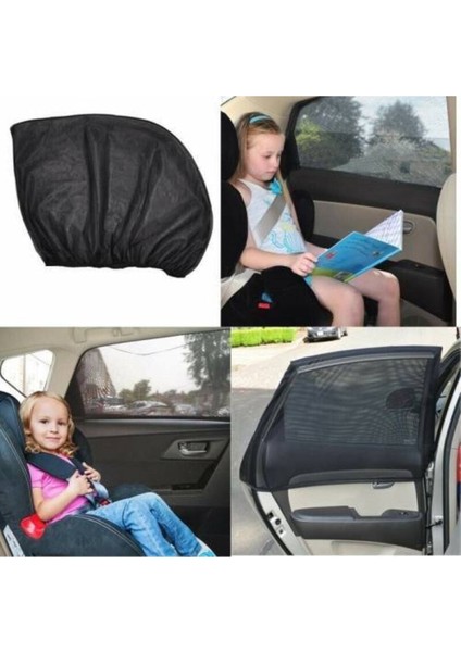 2 Adet Oto Yan Cam Perdesi Araba Arka Kapı Güneşlik Araç Çocuk ve Bebekler Için Arka Koltuk Perde