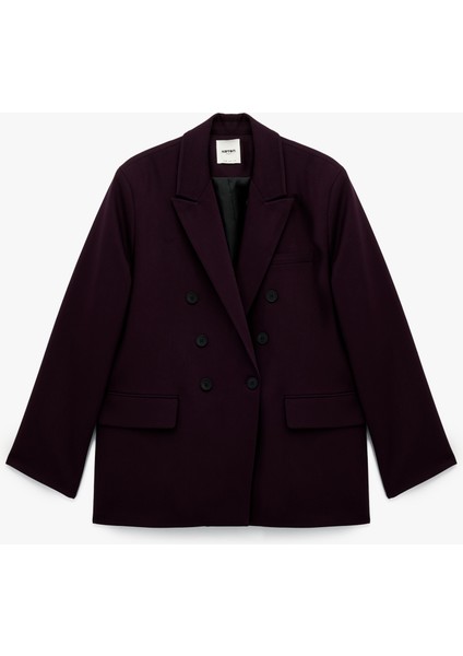 Düğmeli Cep Detaylı Uzun Kollu Kruvaze Yaka Blazer Ceket modelleri