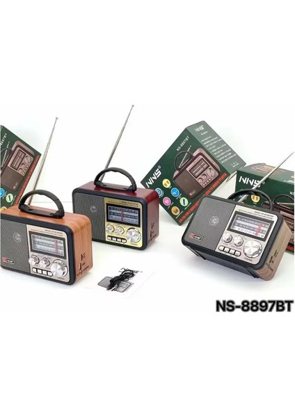 Nns NS-8897 Orta Boy Retro, Nostaljik, Ahşap Tasarım Radyo fırsatları