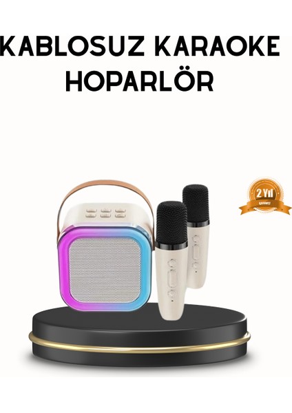 Bluetooth Karaoke Hoparlör Renkli LED Işıklı ve Type-C Şarjlı - M726K887-R09726