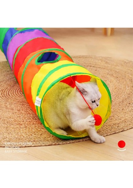 Düz Kedi Tüneli Katlanır Gökkuşağı Uzun Düz Kedi Köpek Oyun Tüneli Evcil Hayvan Oyun Tüneli modelleri