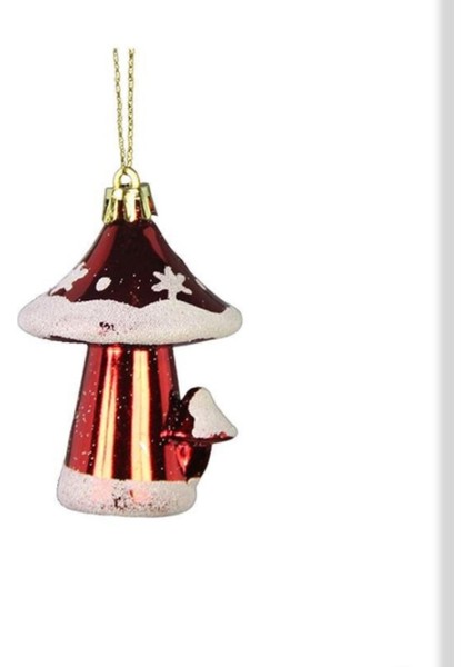 Yılbaşı Süsü 4'lü Mantar Kırmızı 10 cm modelleri