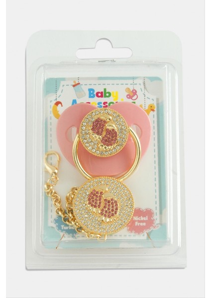 Bebek Ayak Izi Zirkon Taşlı Emzik Takım