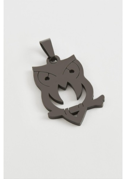 Baykuş Çelik Kolye Ucu 3 cm