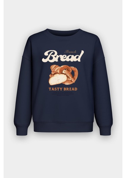 Kadın Premium Kumaş Şardonlu Baskılı Oversize Sweatshirt