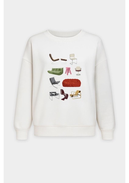 Kadın Premium Kumaş Baskılı Içi Şardonlu Oversize Sweatshirt fiyatları