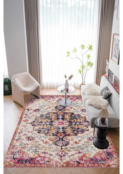 Yeni Desen Yıkanabilir Kaymaz Tabanlı Bohem Tarz Dijital Baskı Salon Halısı, Yumuşak Dokulu Lüks Halı Modeli ve 40 x 60 Kırmızı Renk Dikdörtgen Halı