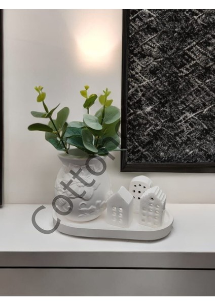 C54 Dekoratif Vazo ve Ev Figür 3lü Set