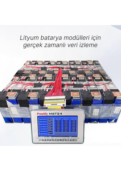 M6T24 24S Kanallı Yüksek Hassasiyetli Lityum Batarya Gerçek Zamanlı Voltaj Analizörü modelleri
