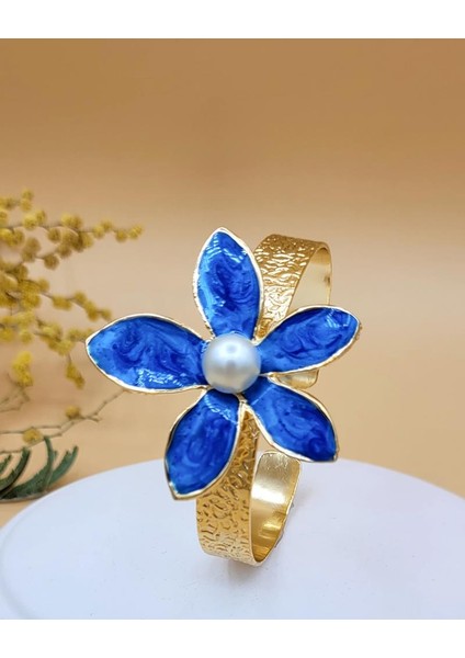 Beş Yaprak Incili Çiçek Bileklik Mavi fiyatları