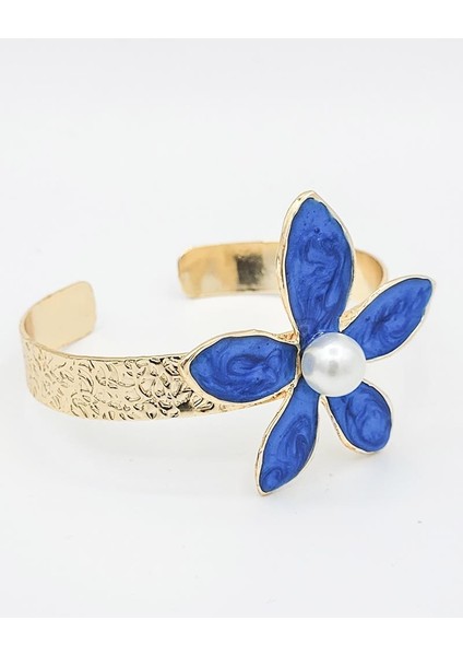 Beş Yaprak Incili Çiçek Bileklik Mavi modelleri
