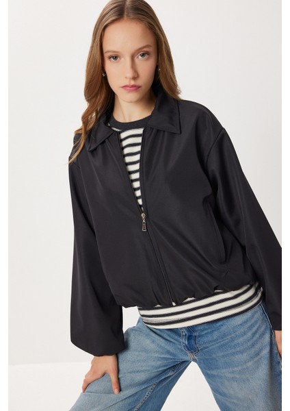 Fermuarlı Bomber Ceket LMK0003 Siyah fiyatları