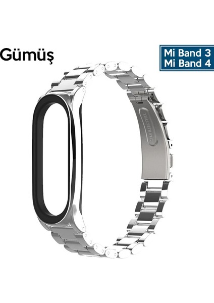 Mijobs Xiaomi Mi Band 4 Akıllı Saat 3 Bakla Çelik Kayış KORDON-(5775) - M577K486-R67577 fırsatları
