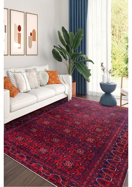 Yeni Desen Yıkanabilir Kaymaz Tabanlı Bohem Tarz Dijital Baskı Salon Halısı, Yumuşak Dokulu Lüks Halı Modeli ve 40 x 60 Bordo Renk Dikdörtgen Halı