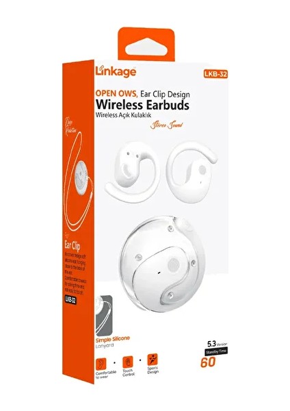 Linkage Lkb-32 Wireless V5.3 60 Gün Bekleme Süreli Kablosuz Açık Bluetooth Kulaklık