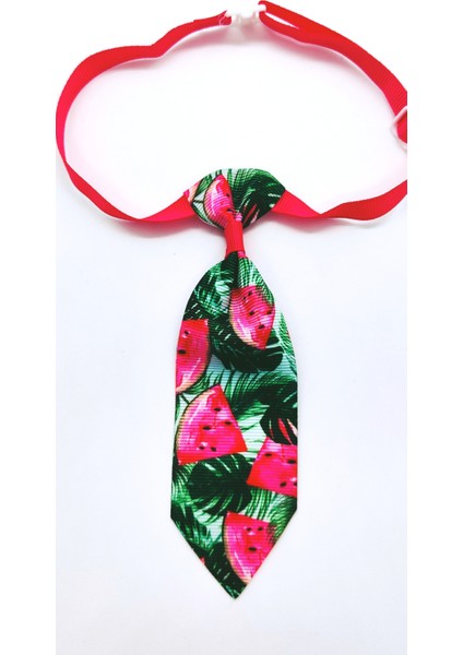 Ayarlanabilir Kedi ve Köpek Kravatı, Yeşilli Karpuz Dilimli