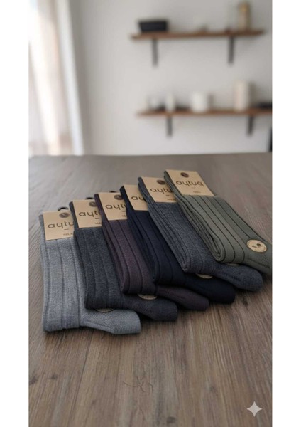 Bambu-Pamuk Erkek Soket Çorabı Asorti Renk 41-45 Arası Dikişsiz 12'li Kutu modelleri