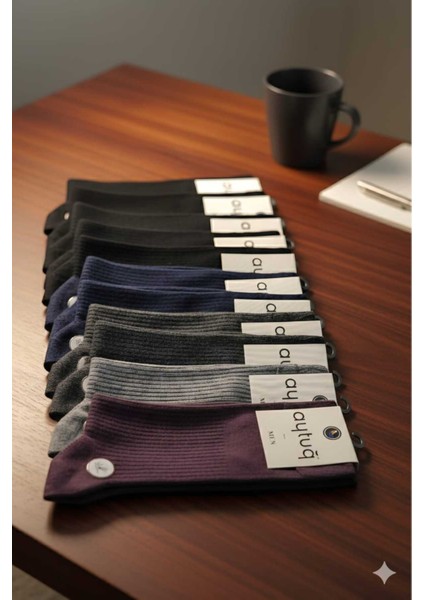 Bambu Soket Erkek Çorabı , Asorti 12'li Kutu