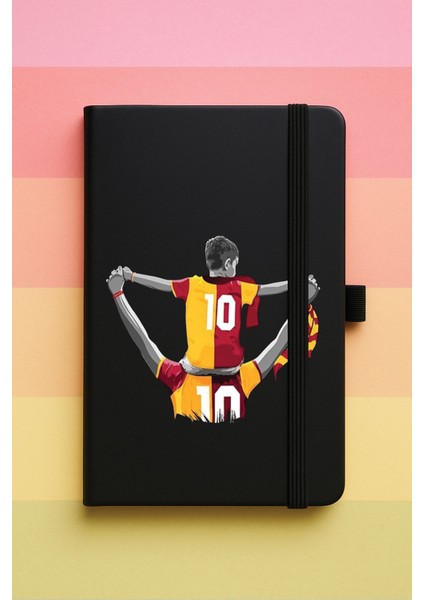 Sarı Kırmızı Parçalı Baskılı Tarihsiz Yuvarlak Köşeli Desenli Uv Termo Defter