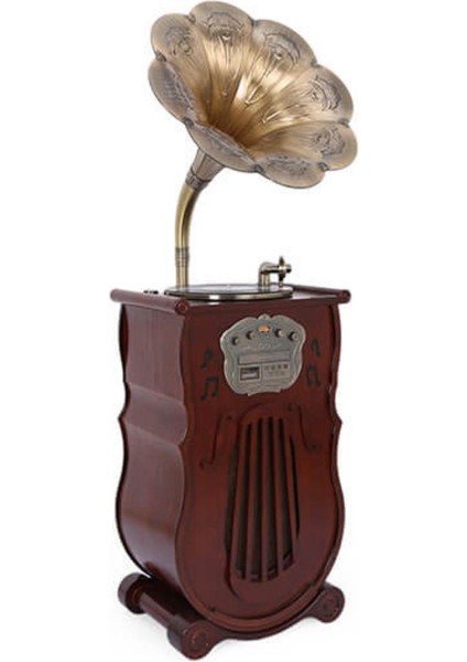 Gramofon 150CM Ahşap Standlı Pikap Plakçalar Radyo Bluetooth USB C1000 modelleri