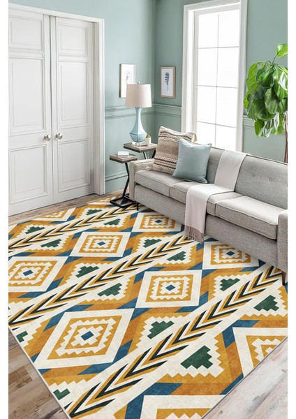 Yeni Desen Yıkanabilir Kaymaz Tabanlı Bohem Tarz Dijital Baskı Salon Halısı, Yumuşak Dokulu Lüks Halı Modeli ve 40 x 60 Kahverengi Renk Dikdörtgen Halı modelleri