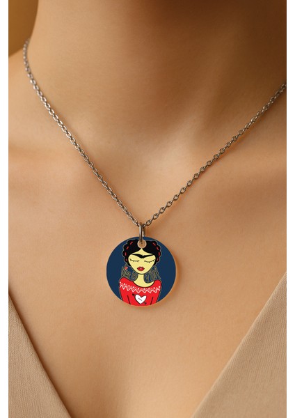 Şeffaf Sert Akrilik Kolye Ucu ve Üzeri Zincirli Desenli Kolye Vivalavida