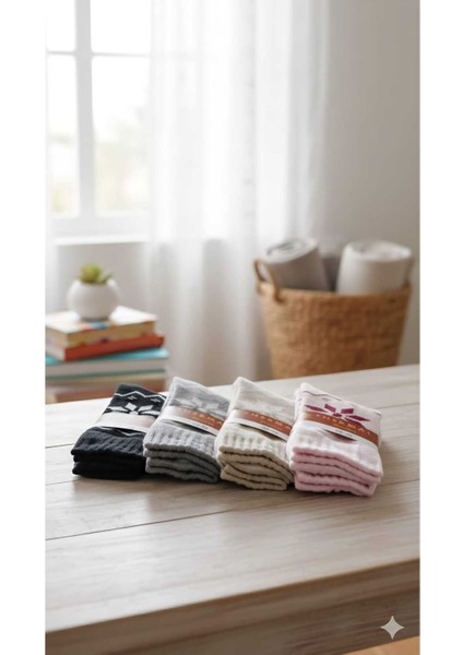 Thermal Desenli Farklı Renklerde 4 Çift Çorap modelleri