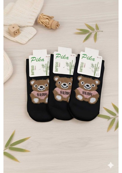 Havlu Patik Figür Desenli, Dikişsiz, Yıkamalı, 3 Çift Patik %80 Bambu modelleri