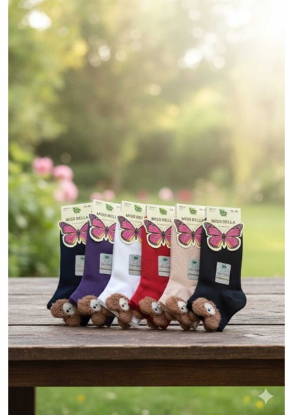 Bambu Patik, 6 Adet, Figürlü, Güçlendirilmiş Topuk, Sıkmayan Lastik,