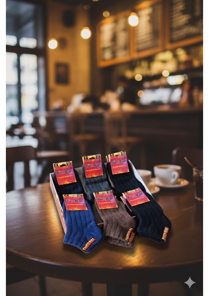 Unisex Havlu Thermal Patik Çorap, Asorti, 12 Adet Fiyatıdır