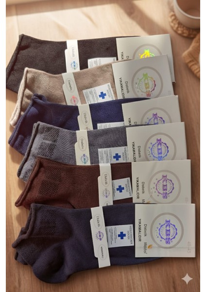 Modal Erkek Diyabetik Patik Çorap, Yıkamalı, 6'lı Asorti Paket fiyatları