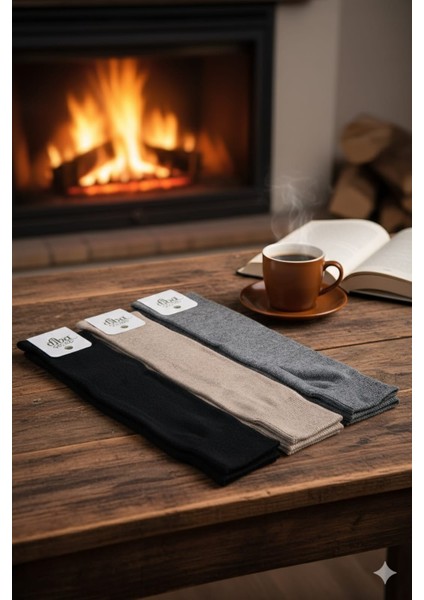 Yün Dizaltı Çorap 3 Lü Setler 36-41 Numara