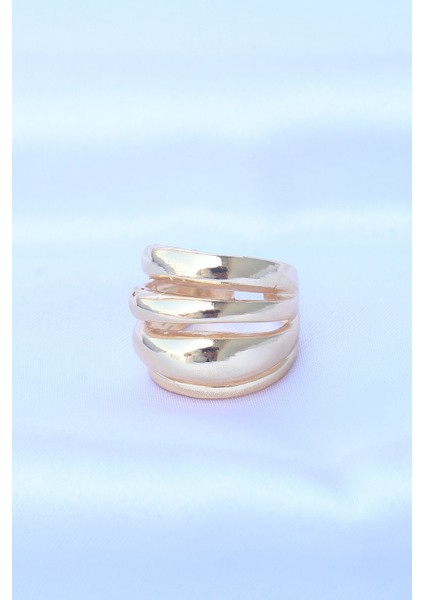 Pirinç Gold Renk Ayarlanabilir Tırtıklı Bombe Yüzük fiyatları