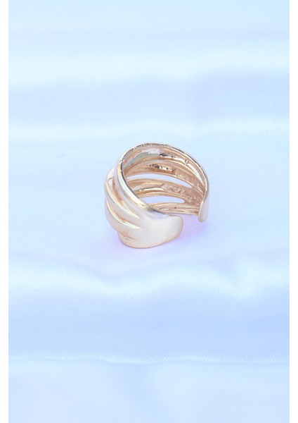 Pirinç Gold Renk Ayarlanabilir Tırtıklı Bombe Yüzük modelleri