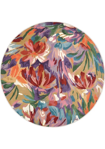 Yeni Desen Yıkanabilir Kaymaz Tabanlı Bohem Tarz Dijital Baskı Salon Halısı, Yumuşak Dokulu Lüks Halı Modeli ve 50 x 50 Çok Renkli Renk Yuvarlak Halı fırsatları