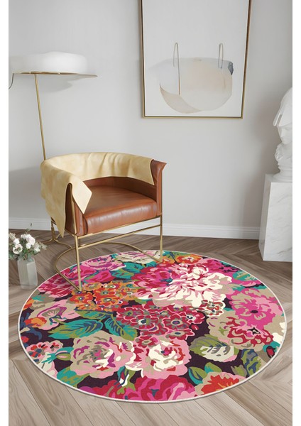 Yeni Desen Yıkanabilir Kaymaz Tabanlı Bohem Tarz Dijital Baskı Salon Halısı, Yumuşak Dokulu Lüks Halı Modeli ve 50 x 50 Çok Renkli Renk Yuvarlak Halı modelleri