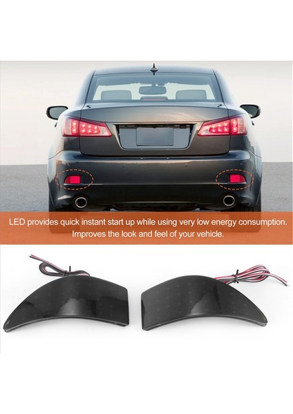 Arka Tampon Reflektörü Kırmızı LED Kuyruk Fren Fren Fren Fren Lambası 250 350 XE20 2006-2013 250 220D 05-14 Siyah (Yurt Dışından) fiyatları