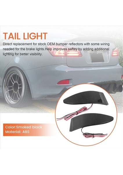 Arka Tampon Reflektörü Kırmızı LED Kuyruk Fren Fren Fren Fren Lambası 250 350 XE20 2006-2013 250 220D 05-14 Siyah (Yurt Dışından) fırsatları