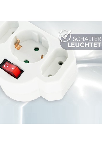 3x Soket Adaptörü 3 Yollu Euro Soket Soket Anahtarı Değiştirilebilir Soket Işıklı Anahtar Emniyet Anahtarı Ab Tak (Yurt Dışından) modelleri