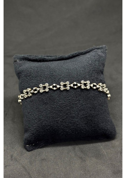 Markazit Gümüş Çiçek Bilekliği