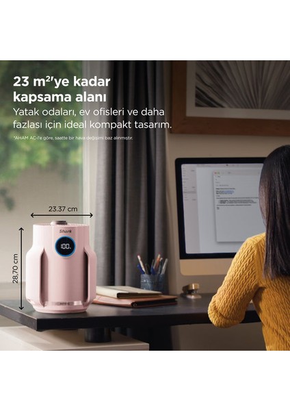 Alerjisi Olan Evler, Aileler ve Evcil Hayvanlar Için Ideal Neverchange5 Compact Pro Hava Temizleyici - Pembe + 5 Yıl Uzun Ömürlü Filitre modelleri