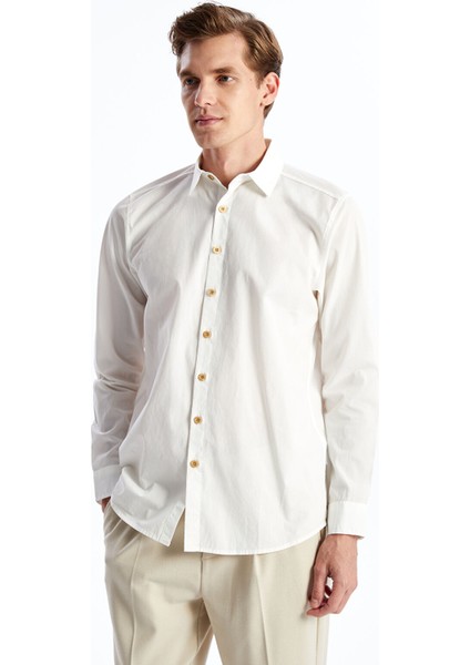 Yeni Sezon Slim Fit Uzun Kollu Poplin Erkek Gömlek