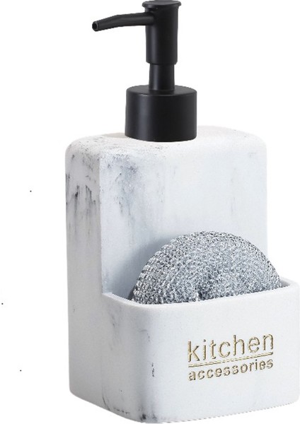 Kavren Polyresin Hazneli Sıvı Sabunluk – Sünger Bölmeli Mutfak Deterjanlık 500 ml (Sünger Hediyeli) fırsatları