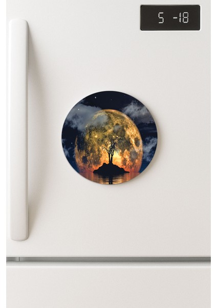 desenli temalı yuvarlak buzdolabı magnet – 10x10 cm ada