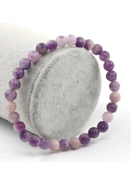 Lepidolit Doğal Taş Bileklik 6 mm Yuvarlak Kesim fiyatları